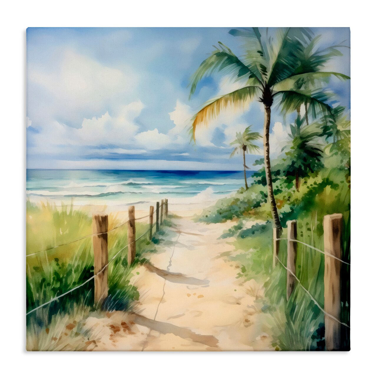 Stupell Industries Blurred Palm Tree Beach Canvas Wall Art, design by LSR Design Studio